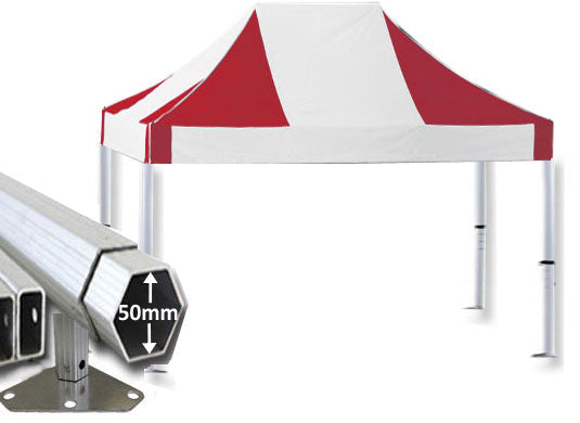 4m x 2m Extreme 50 Instant Shelter Pop Up Gazebos Red/White Image