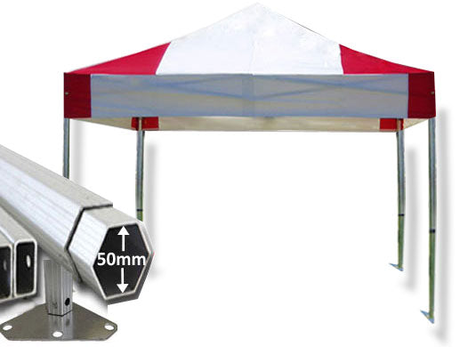4m x 4m Extreme 50 Instant Shelter Pop Up Gazebos Red/White Main Image