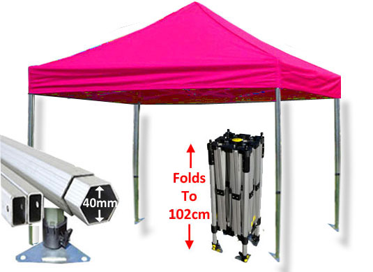 3m x 3m Compact 40 Instant Shelter Pop Up Gazebos Pink Main Image
