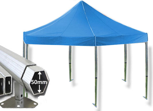 6m Extreme 50 Hexagonal Instant Shelter Pop Up Gazebos Royal Blue Main Image