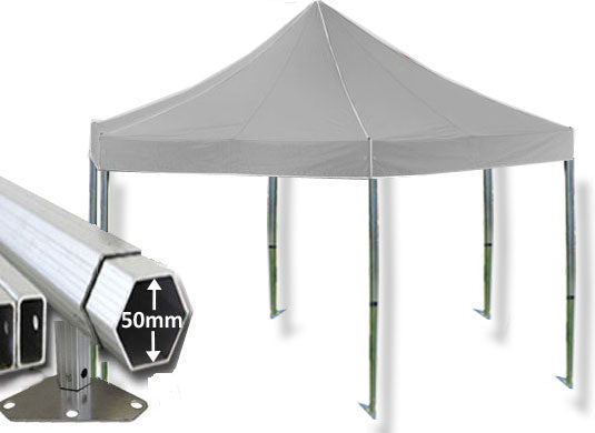 6m Extreme 50 Hexagonal Instant Shelter Pop Up Gazebos Silver Main Image