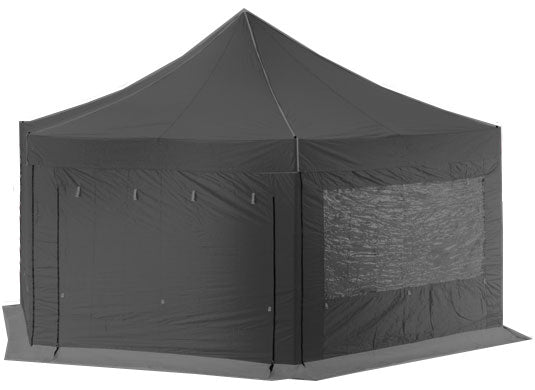 6m Extreme 50 Hexagonal Instant Shelter Pop Up Gazebos Black Image 14