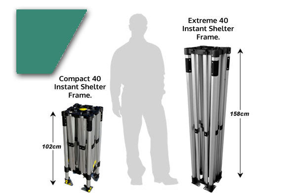 3m x 2m Compact 40 Instant Shelter Green Image 2