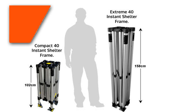 3m x 4.5m Compact 40 Instant Shelter Orange Image 2