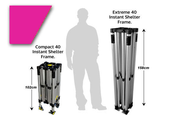 3m x 3m Compact 40 Instant Shelter Pink Image 2
