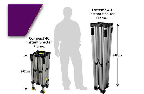 3m x 2m Compact 40 Instant Shelter Purple Image 2