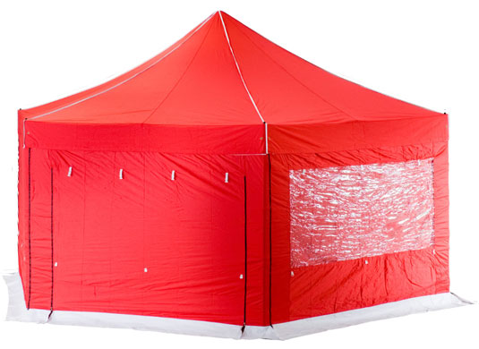 6m Extreme 50 Hexagonal Instant Shelter Pop Up Gazebos Red Image 14