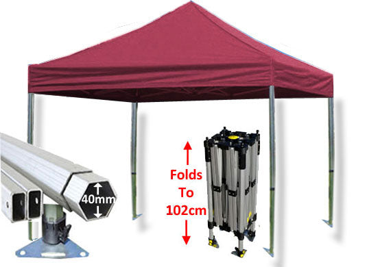 3m x 3m Compact 40 Instant Shelter Burgundy Main Image