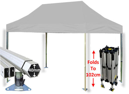 3m x Compact 40 Instant Shelter Pop Up Gazebos Silver