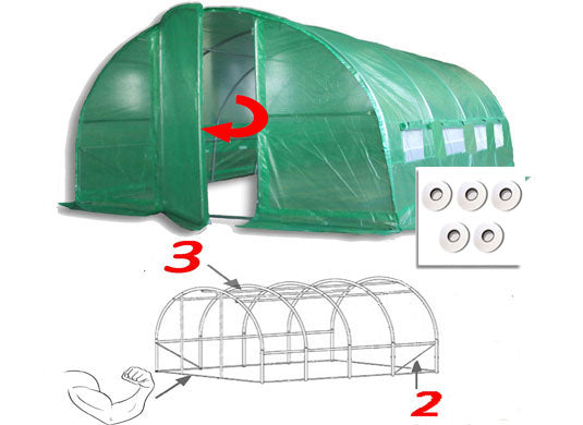 4m x 3m Pro+ Green Poly Tunnel Image 3