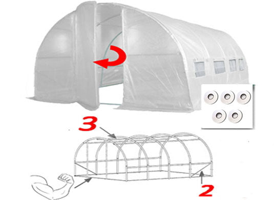 4m x 3m Pro+ White Poly Tunnel Image 3