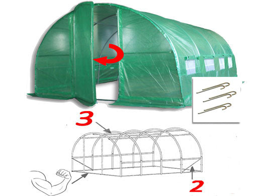 4m x 3m Pro+ Green Poly Tunnel Image 3