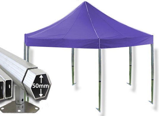 6m Extreme 50 Hexagonal Instant Shelter Pop Up Gazebos Navy Blue Main Image