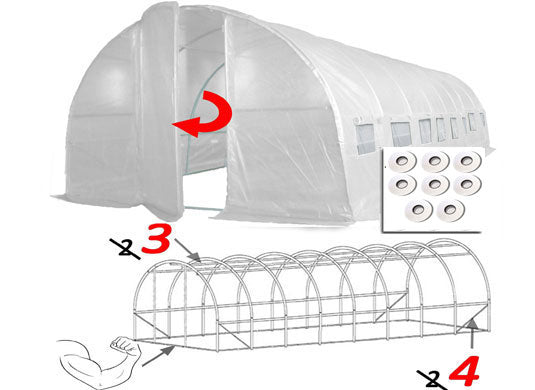 8m x 3m Pro+ White Poly Tunnel Image 2