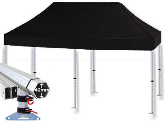 5m x 2.5m Extreme 40 Instant Shelter Main Image Black