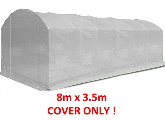 8m x 3.5m Pro Max White Poly Tunnel Replacement Cover