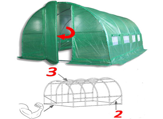 4m x 3m Pro+ Green Poly Tunnel Image 2