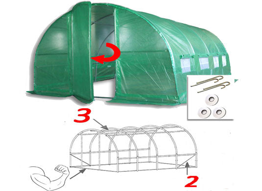 4m x 3m Pro+ Green Poly Tunnel Image 3