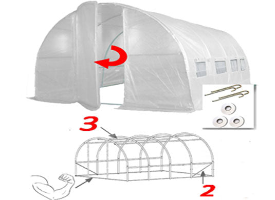 4m x 3m Pro+ White Poly Tunnel Image 3