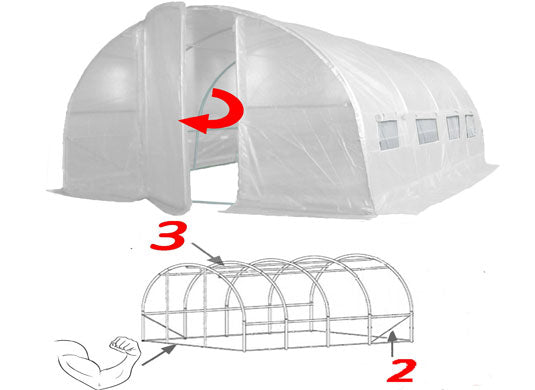 4m x 3m Pro+ White Poly Tunnel Image 2