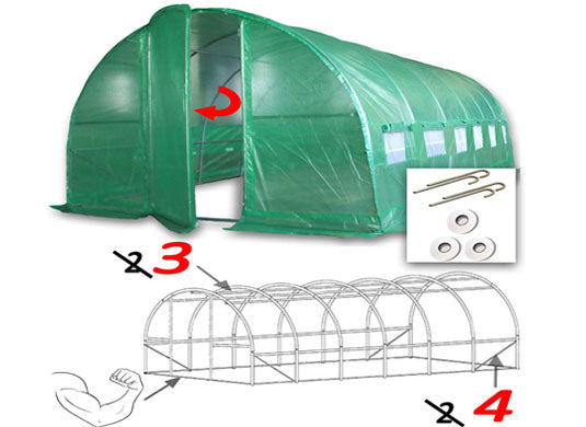 6m x 3m Pro+ Green Poly Tunnel Image 3