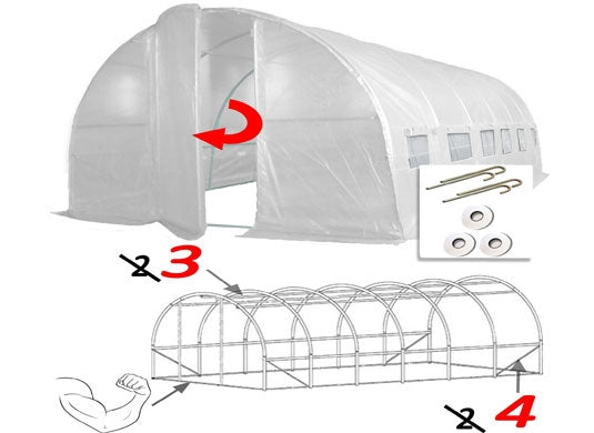 6m x 3m Pro+ White Poly Tunnel Image 2