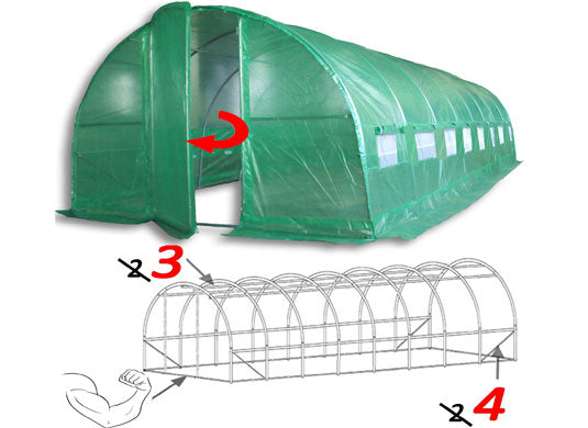 8m x 3m Pro+ Green Poly Tunnel Image 2