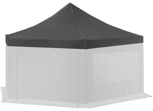 6m Extreme 50 Hexagonal Instant Shelter Replacement Canopy Black Main Image
