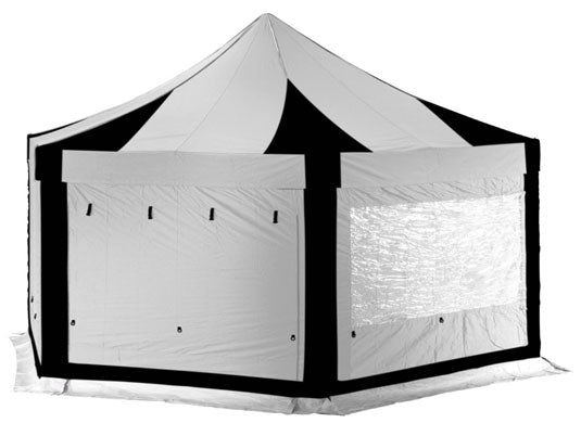 6m Extreme 50 Hexagonal Instant Shelter Pop Up Gazebos Black/Silver Image 14