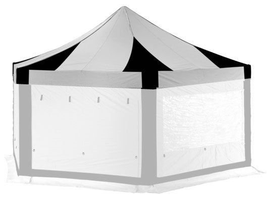 6m Extreme 50 Hexagonal Instant Shelter Replacement Canopy Black/Silver Main Image