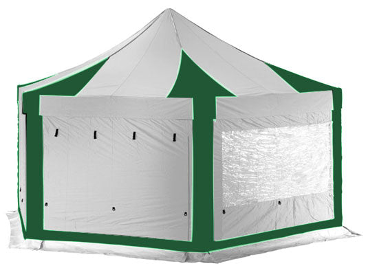 6m Extreme 50 Hexagonal Instant Shelter Pop Up Gazebos Green/White Image 14