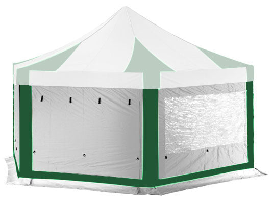6m Hexagonal Extreme 50 Instant Shelter Sidewalls Green/White Main Image