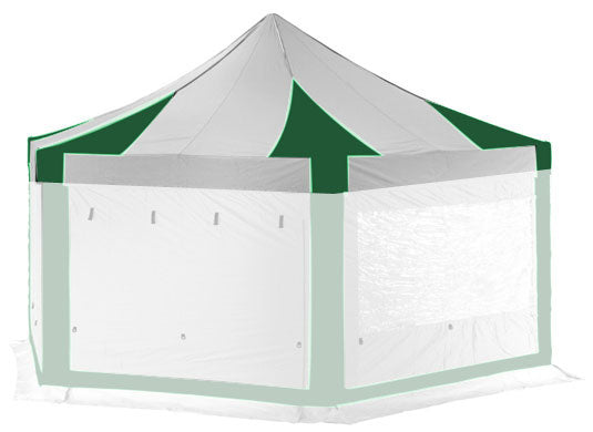 6m Extreme 50 Hexagonal Instant Shelter Replacement Canopy Green/White Main Image