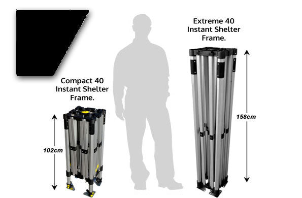 3m x 4.5m Compact 40 Instant Shelter Black Image 2