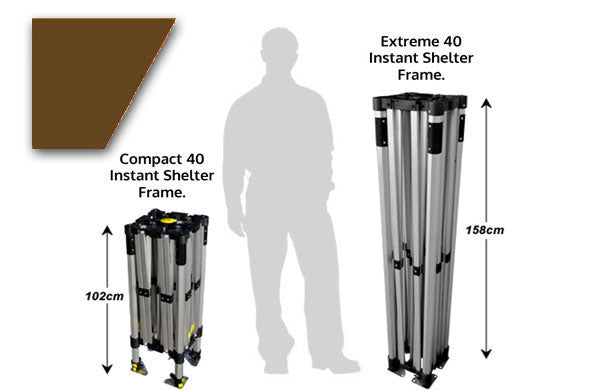 2m x 2m Compact 40 Instant Shelter Brown Image 2