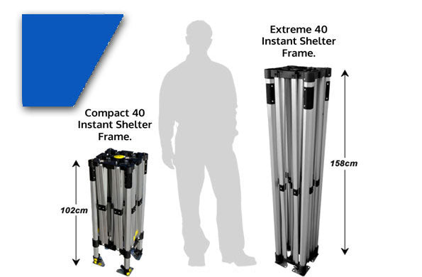 3m x 3m Compact 40 Instant Shelter Royal Blue Image 2