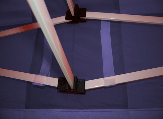 3m x 4.5m Trader-Max 30 Easy Up Gazebo Navy Blue Image Of Internal Roof Bars 2