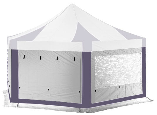 6m Hexagonal Extreme 50 Instant Shelter Sidewalls Navy Blue/White Main Image