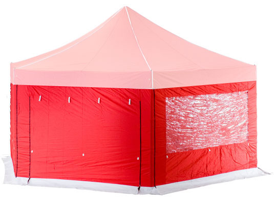 6m Hexagonal Extreme 50 Instant Shelter Sidewalls Red Main Image