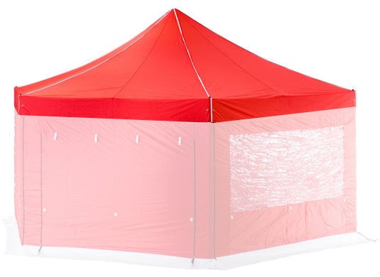 6m Extreme 50 Hexagonal Instant Shelter Replacement Canopy Red Main Image