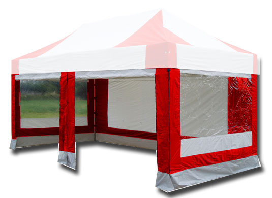 8m x 4m Extreme 50 Instant Shelter Sidewalls Red/White Main Image