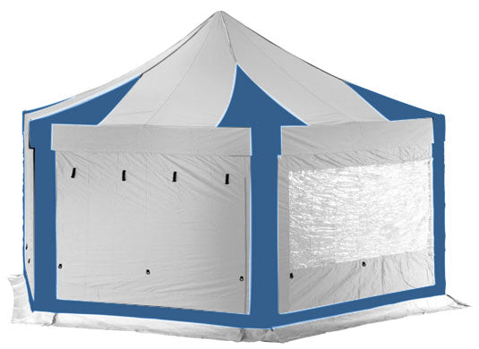 6m Extreme 50 Hexagonal Instant Shelter Pop Up Gazebos Royal Blue/White Image 14
