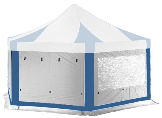 6m Hexagonal Extreme 50 Instant Shelter Sidewalls Royal Blue/White Main Image